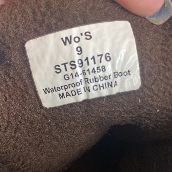 Pristine SPERRY Women's Saltwater Duck Boot Brown 9 Tan / Dark Brown - Picture 8 of 9